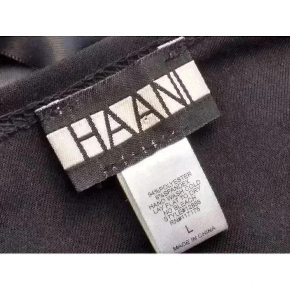 HAANI Women's Sleeveless Black elegant dress Sz L - Picture 3 of 6